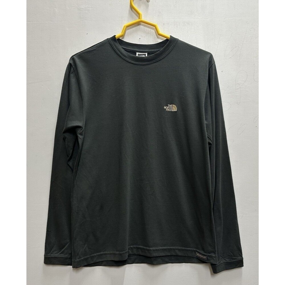 The North Face Shirt Men size S green polyester  crew neck long sleeve T-shirt